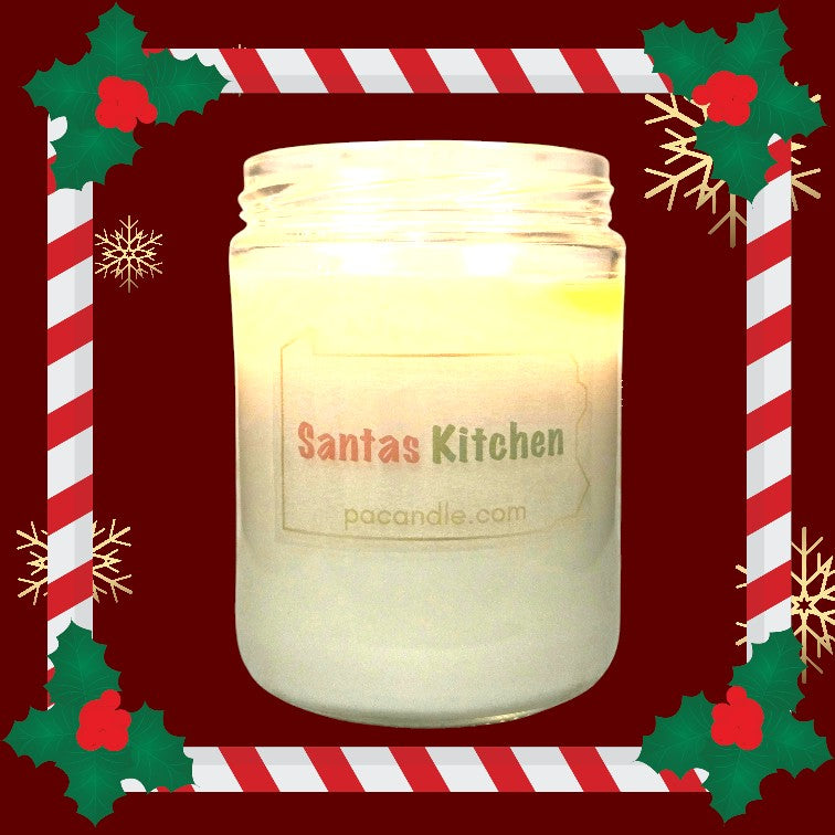 Santa’s Kitchen – All-Natural Soy Wax Candle | Warm Holiday Spices, Sugar Cookies & Christmas Cheer | PA Candle
