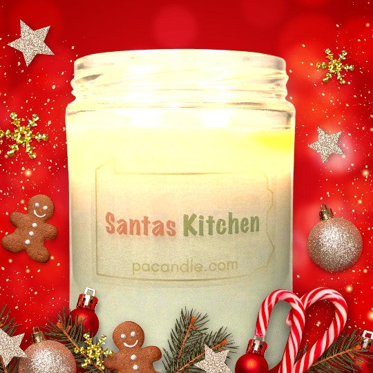 Santa’s Kitchen – All-Natural Soy Wax Candle | Warm Holiday Spices, Sugar Cookies & Christmas Cheer | PA Candle